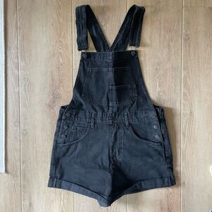 We The Free black denim overalls